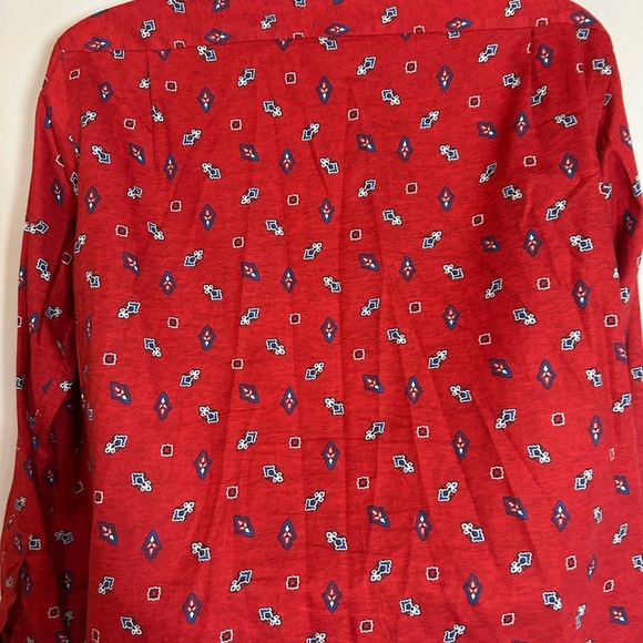Daniel Cremieux Red Casual Button Down Shirt Medium 100%Cotton - Picture 5 of 11